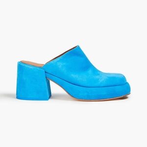 MIISTA Nicola Blue Suede Mules, Size 38